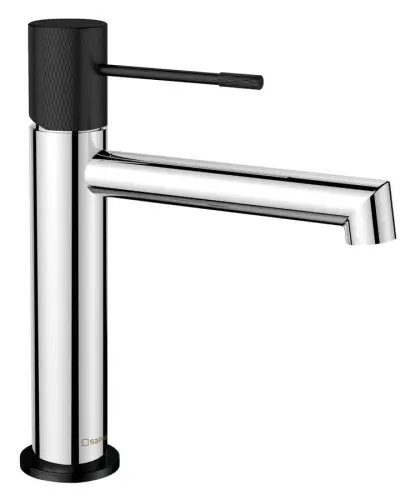 Bateria umywalkowa stojąca chrom/czarny mat SOLARIS WD002CB Sapho