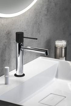 Bateria umywalkowa stojąca chrom/czarny mat SOLARIS WD002CB Sapho wizualizacja