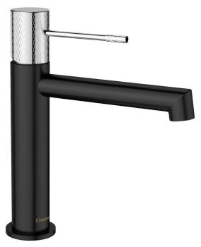 Bateria umywalkowa stojąca czarny mat/chrom SOLARIS WD002BC Sapho