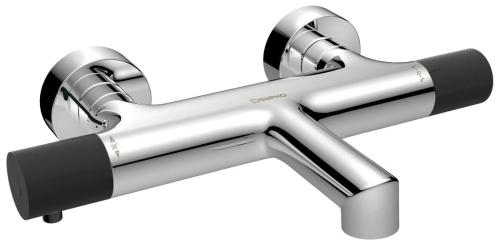 Bateria wannowa ścienna z termostatem chrom/czarny mat WD010CB Sapho