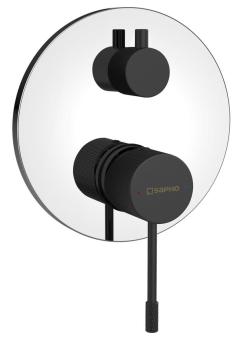 Bateria prysznicowa podtynkowa chrom/czarny mat SOLARIS WD042CB Sapho