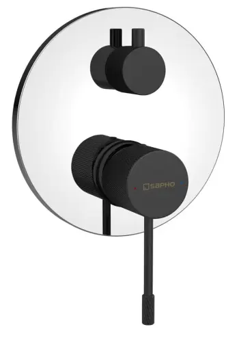 Bateria prysznicowa podtynkowa chrom/czarny mat SOLARIS WD042CB Sapho