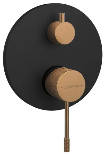Bateria prysznicowa podtynkowa czarny mat/miedź mat SOLARIS WD042PG Sapho