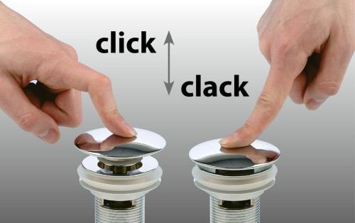 Korek do umywalek z przelewem wys. 10 - 55 mm gun metal CV1002GM Sapho  klik klak