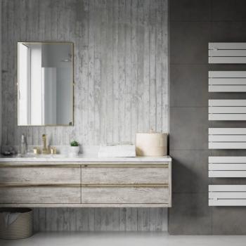 Grzejnik łazienkowy 600 x 1800 mm biały 915 W AREZZO AL173 Sanotechnik wizualizacja