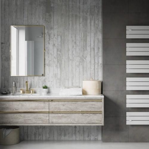 Grzejnik łazienkowy 600 x 1800 mm biały 915 W AREZZO AL173 Sanotechnik wizualizacja