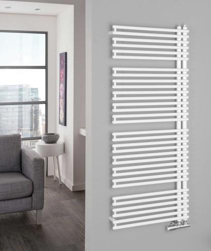 Grzejnik łazienkowy 596 x 1454 mm biały 813 W TUBINI DC320T Aqualine  montaż
