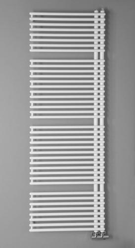 Grzejnik łazienkowy 596 x 1782 mm biały 1001 W TUBINI DC330T Aqualine na ścianie