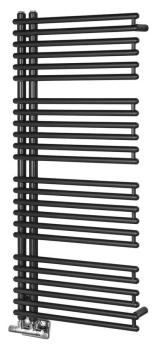 Grzejnik łazienkowy 496 x 1126 mm antracyt 529 W TUBINI DC305T Aqualine lewy