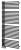 Grzejnik łazienkowy 596 x 1454 mm antracyt 813 W TUBINI DC325T Aqualine lewy