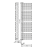 Grzejnik łazienkowy 596 x 1782 mm antracyt 1001 W TUBINI DC335T Aqualine rysunek techniczny