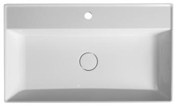 Umywalka kompozytowa z pokrywą odpływu 80 x 47cm TWIG biała TW080 Sapho z góry