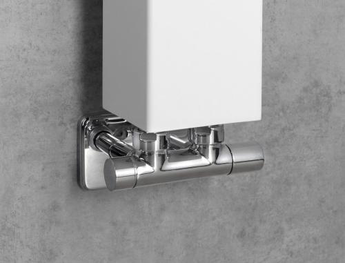 Grzejnik łazienkowy 100 x 1800 mm biały mat 365 W CUBIQ LQ284 Sapho  podłączenie