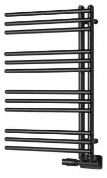 Grzejnik łazienkowy 450 x 740 mm czarny mat 249 W POSEIDON PS474B Aqualine montaż uniwersalny