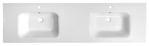 Umywalka kompozytowa podwójna 141 x 51,5 cm ARECA AC141 Sapho z góry