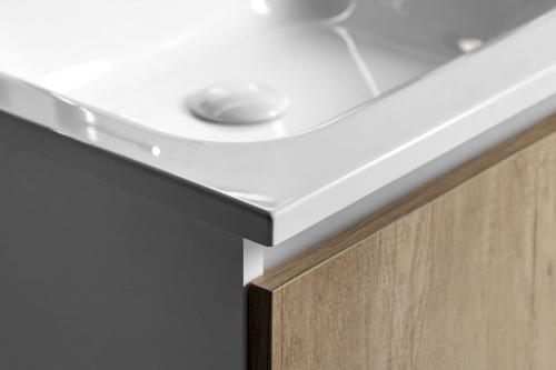 Umywalka kompozytowa podwójna 141 x 51,5 cm ARECA AC141 Sapho krawędz