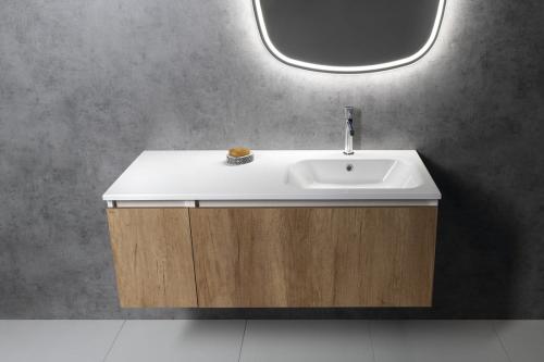 Umywalka kompozytowa prawa 141 x 51,5 cm ARECA AC141R Sapho aranżacja