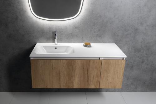 Umywalka kompozytowa lewa 141 x 51,5 cm ARECA AC141L Sapho aranżacja