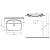 Umywalka ceramiczna 55 x 40 cm INFINITY biała 10NF50055 ISVEA  rysunek techniczny