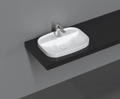 Umywalka ceramiczna 55 x 40 cm INFINITY biała 10NF50055 ISVEA  wizualizacja