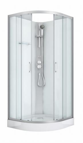 Kabina prysznicowa półokrągła wolnostojąca czterościenna 90 x 90 x 210 cm Dallas CL11 Sanotechnik