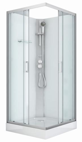Kabina prysznicowa kwadratowa wolnostojąca czterościenna 90 x 90 x 210 cm Denver CL12 Sanotechnik