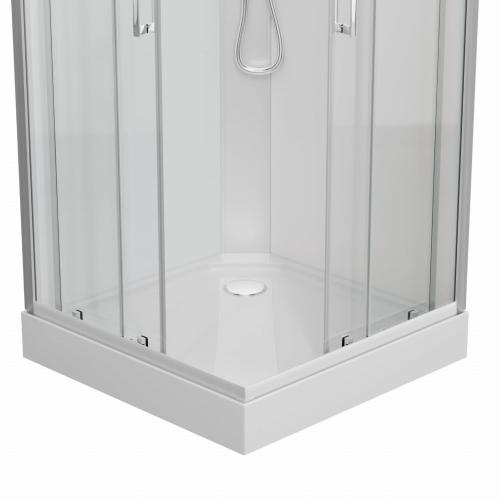 Kabina prysznicowa kwadratowa wolnostojąca czterościenna 90 x 90 x 210 cm Denver CL12 Sanotechnik brodzik