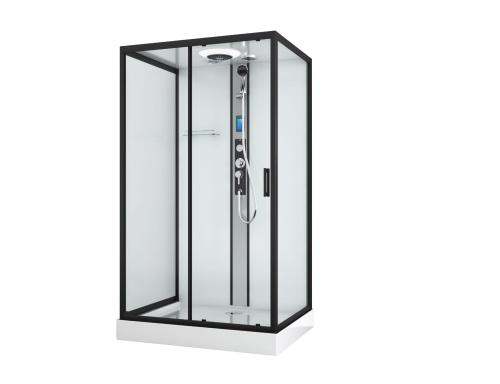 Kabina prysznicowa prostokątna wolnostojąca czterościenna 90 x 120 x 215 cm czarny BOSTON CL22B Sanotechnik