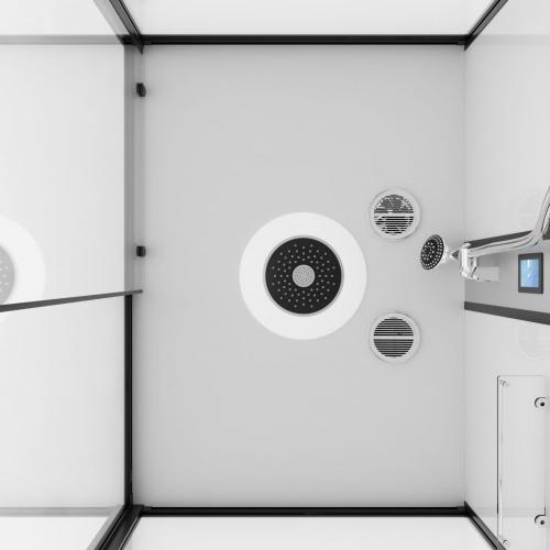 Kabina prysznicowa prostokątna wolnostojąca czterościenna 90 x 120 x 215 cm czarny BOSTON CL22B Sanotechnik sufit