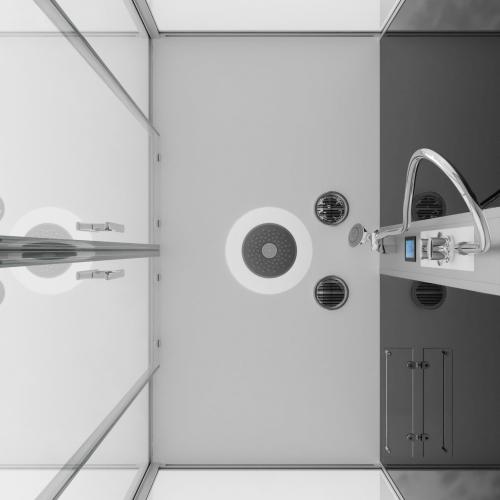 Kabina prysznicowa prostokątna wolnostojąca czterościenna 90 x 160 x 215 cm NEW YORK CL23 Sanotechnik sufit