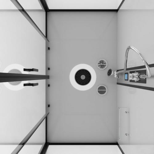 Kabina prysznicowa prostokątna wolnostojąca czterościenna 90 x 160 x 215 cm czarny NEW YORK CL23B Sanotechnik dach