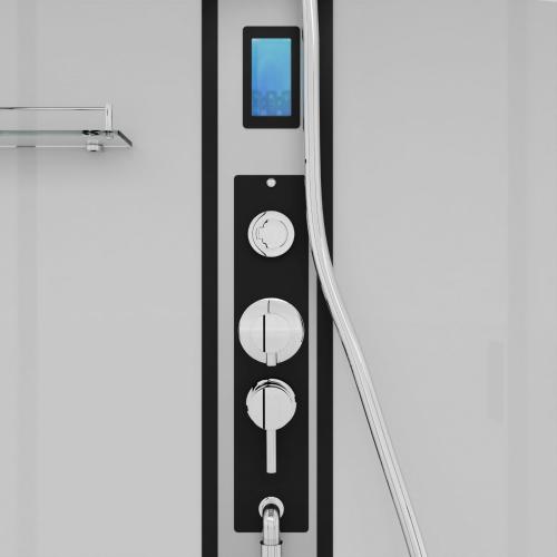 Kabina prysznicowa prostokątna wolnostojąca czterościenna 90 x 160 x 215 cm czarny NEW YORK CL23B Sanotechnik panel