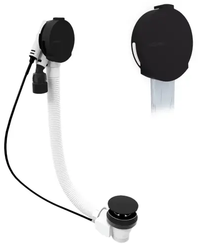 Syfon automatyczny do wanny z napełnianiem 1200 mm 72 mm czarny mat 71857.21 Polysan