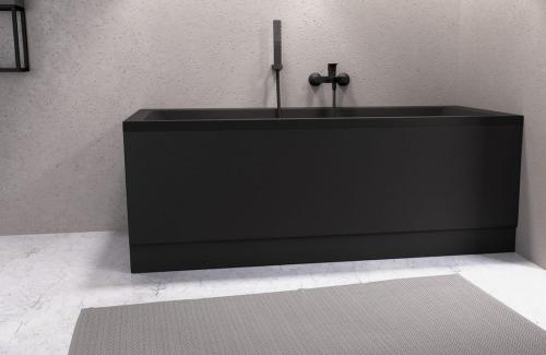 COUVERT obudowa czołowa prawa 170x52 cm czarny mat 72860.21 Polysan aranżacja