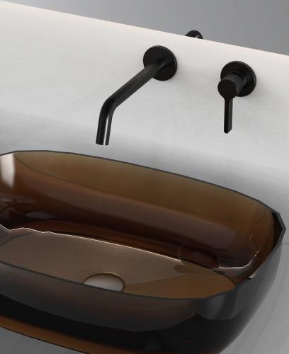 Bateria umywalkowa podtynkowa czarny mat ICONIC AF008B Sapho wizualizacja