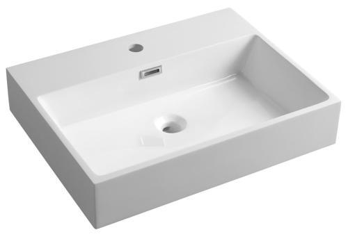 Umywalka kompozytowa nablatowa 60 x 46 cm biały AQUATIC AT060 Sapho