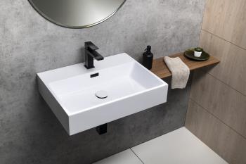 Umywalka kompozytowa nablatowa 60 x 46 cm biały AQUATIC AT060 Sapho wizualizacja