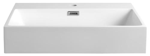 Umywalka kompozytowa nablatowa 60 x 46 cm biały AQUATIC AT060 Sapho front