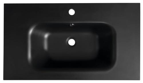 Umywalka kompozytowa meblowa 81 x 46 cm czarny mat SIDRA SD081B Sapho  z góry
