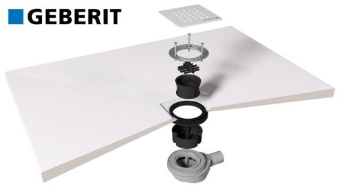 Syfon do brodzika prysznicowego 90 mm DN40 szary mat TRENECA 84999.31 Polysan  przekrój