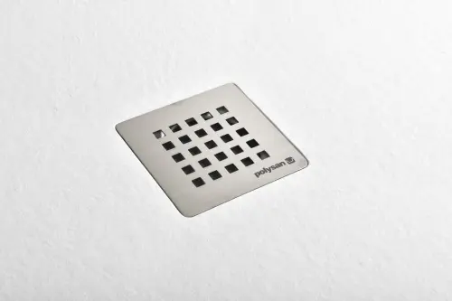 Brodzik prysznicowy prostokątny kompozytowy 100 x 90 cm biały mat TRENECA 84306.11 Polysan syfon stal nierdzewna