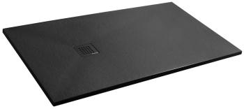 Brodzik prysznicowy prostokątny kompozytowy 140 x 90 cm czarny mat TRENECA 84309.21 Polysan cały
