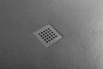 Brodzik prysznicowy prostokątny kompozytowy 140 x 80 cm szary mat TRENECA 84304.31 Polysan syfon szary