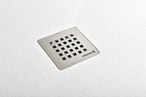 Brodzik prysznicowy prostokątny kompozytowy 110 x 100 cm biały mat TRENECA 84312.11 Polysan syfon stal nierdzewna