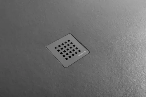 Brodzik prysznicowy prostokątny kompozytowy 110 x 90 cm szary mat TRENECA 84314.31 Polysan syfon szary