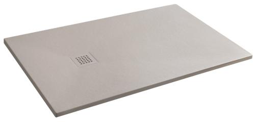 Brodzik prysznicowy prostokątny kompozytowy 130 x 80 cm beżowy mat TRENECA 84303.81 Polysan bokiem