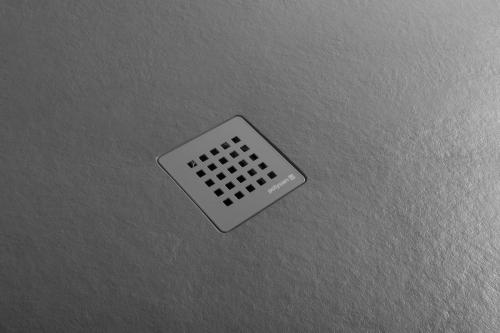 Brodzik prysznicowy prostokątny kompozytowy 120 x 80 cm szary mat TRENECA 84302.31 Polysan syfon szary