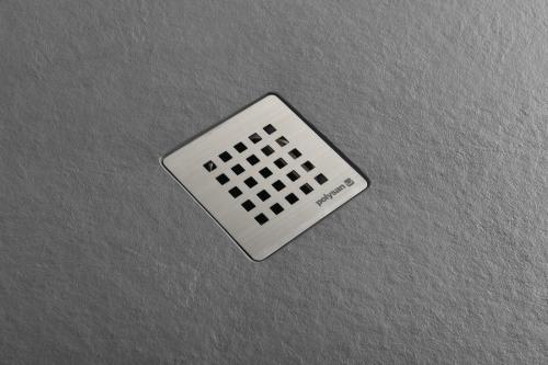 Brodzik prysznicowy prostokątny kompozytowy 120 x 80 cm szary mat TRENECA 84302.31 Polysan stal