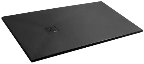 Brodzik prysznicowy prostokątny kompozytowy 120 x 80 cm czarny mat TRENECA 84302.21 Polysan bokiem