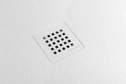 Brodzik prysznicowy prostokątny kompozytowy 120 x 90 cm biały mat TRENECA 84307.11 Polysan syfon biały